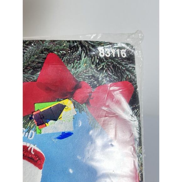 VTG Bucilla Santa and Snow Babies Felt Applique Stocking Kit 83116 NEW Christmas - Picture 4 of 5